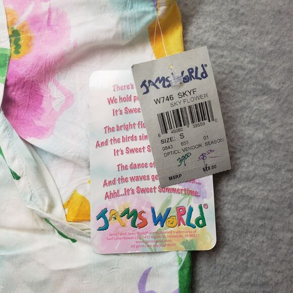 New! Vintage Jams World Skyflower Pants Women S Floral‎ Aloha Rayon Hawaiian NWT - Picture 3 of 7